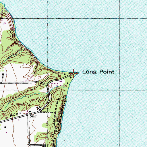 Topographic Map of Long Point, NY