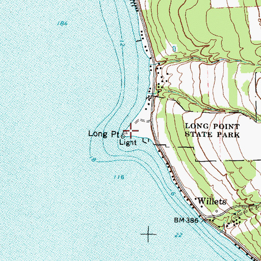 Topographic Map of Long Point, NY