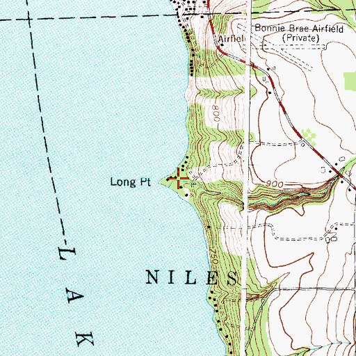 Topographic Map of Long Point, NY