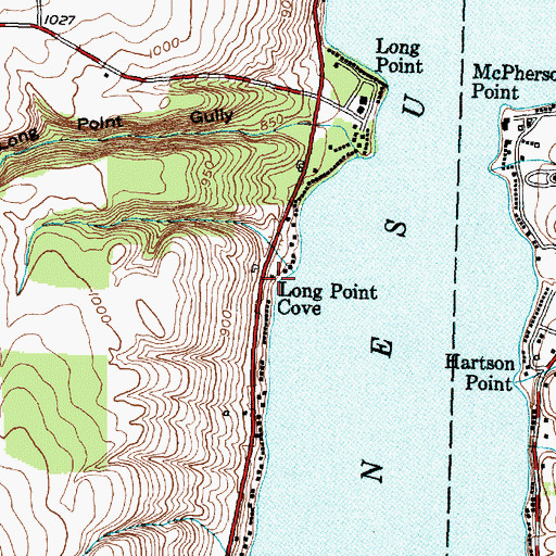 Topographic Map of Long Point Cove, NY