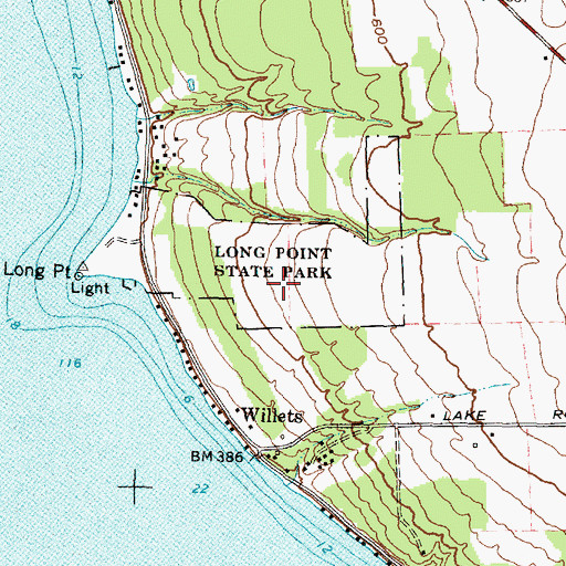 Topographic Map of Long Point State Park, NY