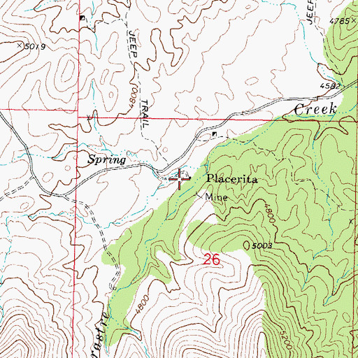 Topographic Map of Placerita, AZ