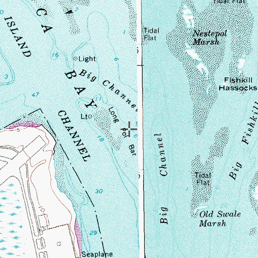 Topographic Map of Long Pol Bar, NY