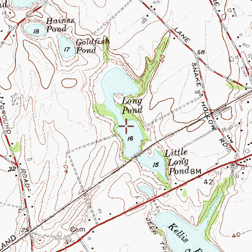 Topographic Map of Long Pond, NY
