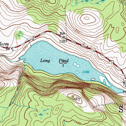 Topographic Map of Long Pond, NY