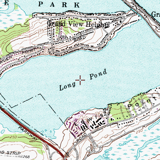 Topographic Map of Long Pond, NY