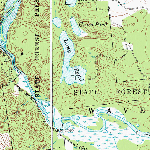 Topographic Map of Long Pond, NY