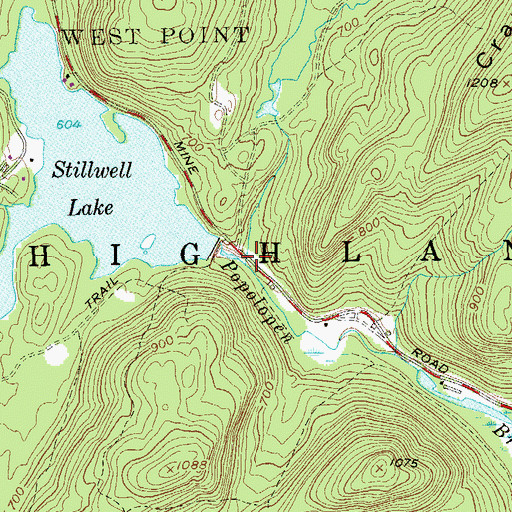 Topographic Map of Long Pond Brook, NY