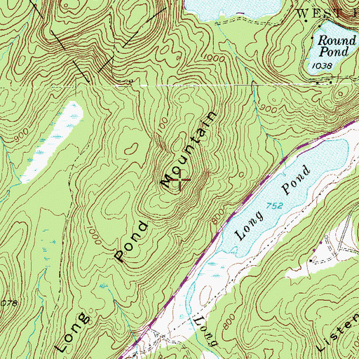 Topographic Map of Long Pond Mountain, NY