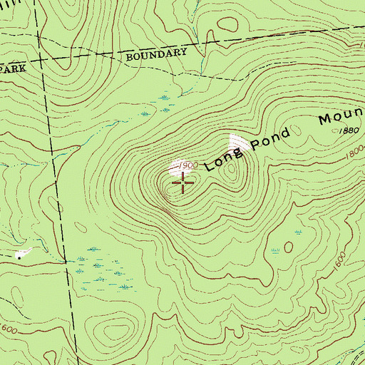 Topographic Map of Long Pond Mountain, NY