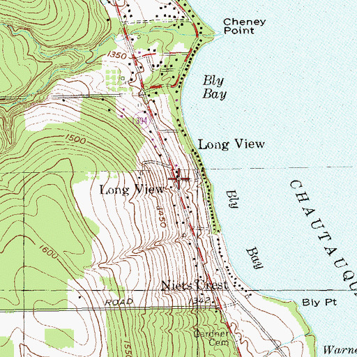 Topographic Map of Long View, NY