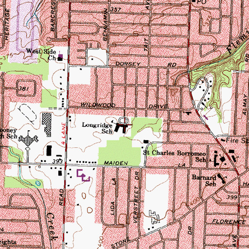 Topographic Map of Longridge Elementary School, NY