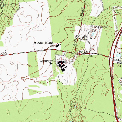 Topographic Map of Longwood Senior High School, NY