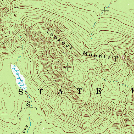 Topographic Map of Lookout Mountain, NY