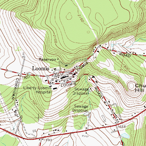 Topographic Map of Loomis, NY