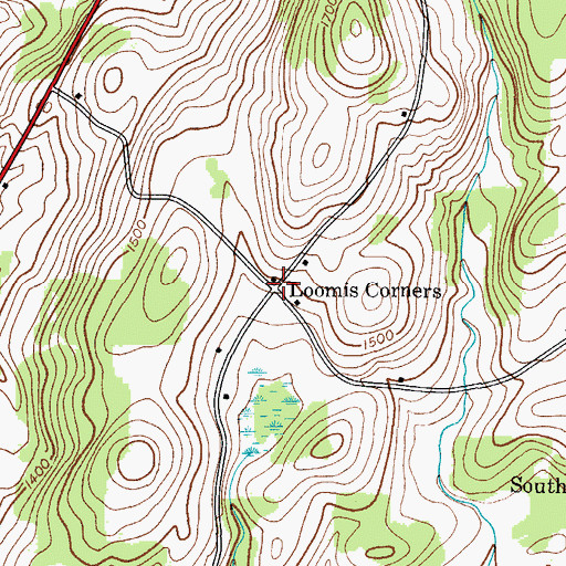 Topographic Map of Loomis Corners, NY