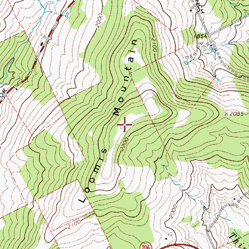 Topographic Map of Loomis Mountain, NY