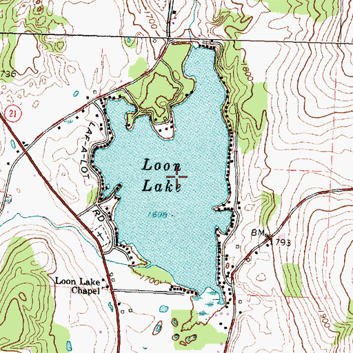 Topographic Map of Loon Lake, NY
