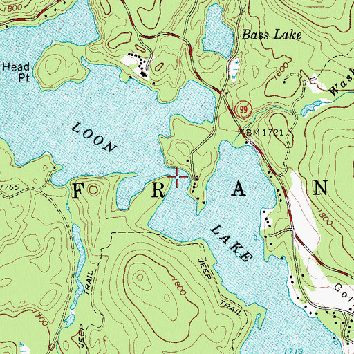 Topographic Map of Loon Lake, NY