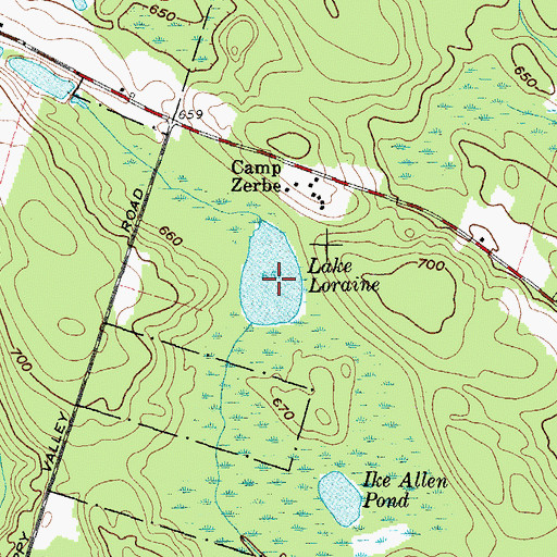 Topographic Map of Lake Loraine, NY