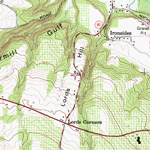 Topographic Map of Lords Hill, NY