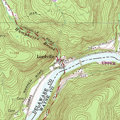 Topographic Map of Lordville, NY