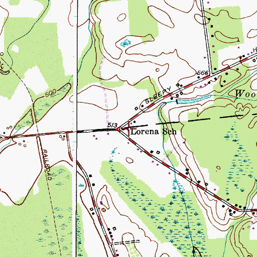 Topographic Map of Lorena School, NY