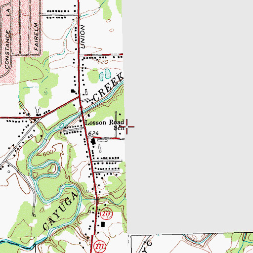 Topographic Map of Losson Road School, NY