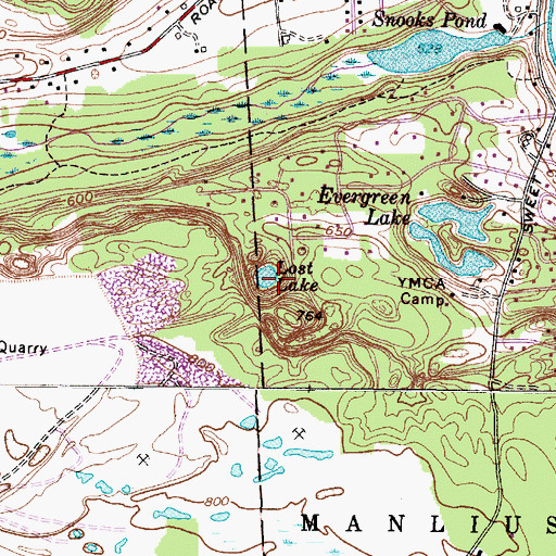 Topographic Map of Lost Lake, NY