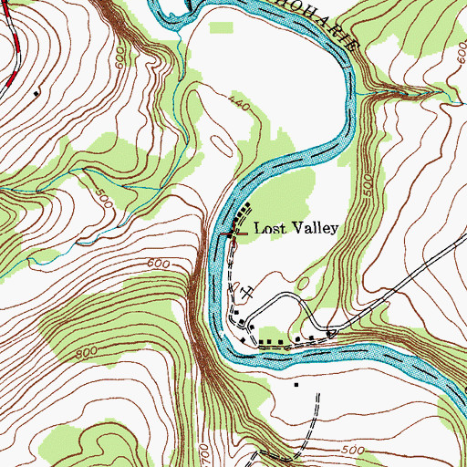 Topographic Map of Lost Valley, NY