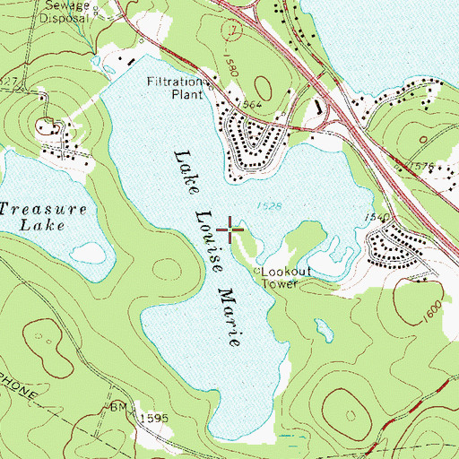 Topographic Map of Lake Louise Marie, NY