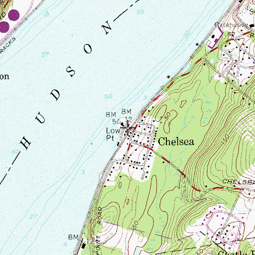 Topographic Map of Low Point, NY