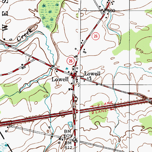 Topographic Map of Lowell, NY