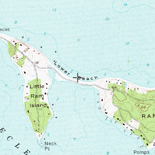 Topographic Map of Lower Beach, NY