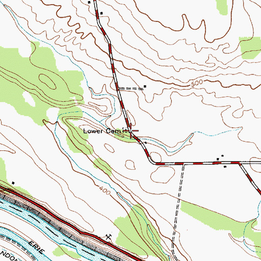 Topographic Map of Lower Cemetery, NY