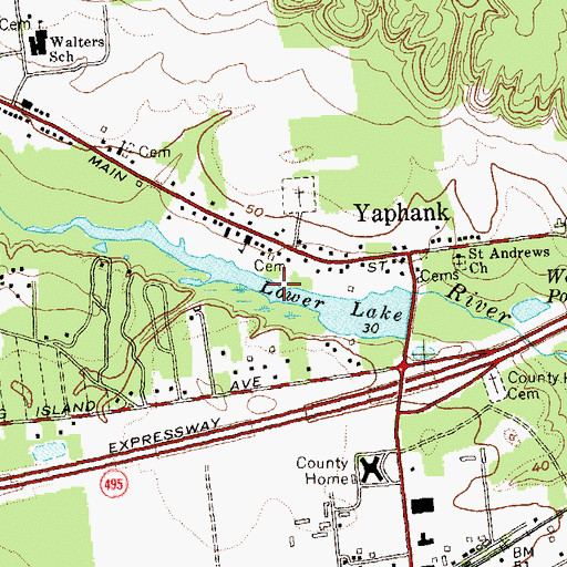 Topographic Map of Lower Lake, NY