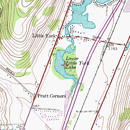 Topographic Map of Lower Little York Lake, NY