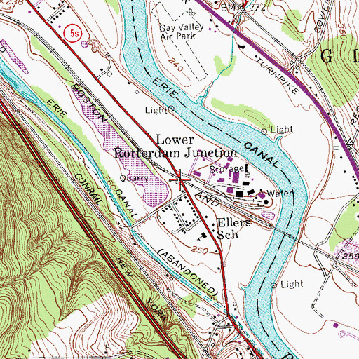 Topographic Map of Lower Rotterdam Junction, NY