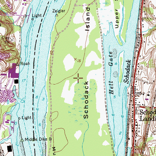 Topographic Map of Lower Schodack Island, NY