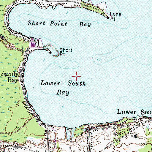 Topographic Map of Lower South Bay, NY