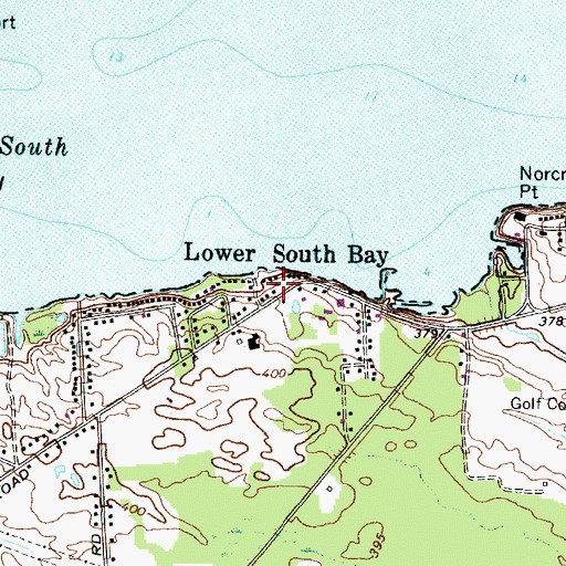 Topographic Map of Lower South Bay, NY
