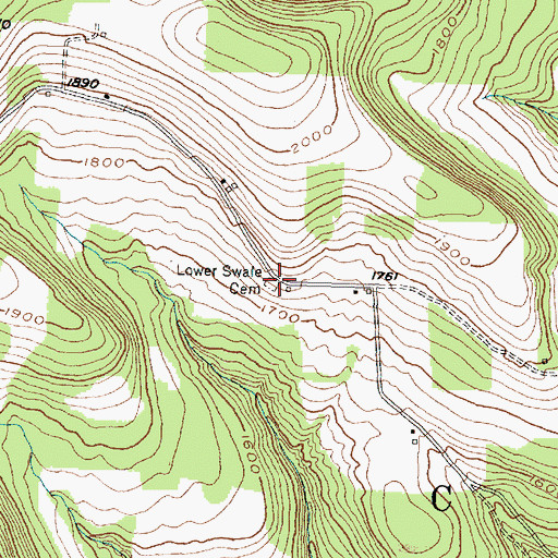 Topographic Map of Lower Swale Cemetery, NY