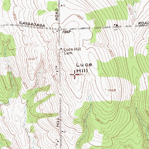 Topographic Map of Luce Hill, NY