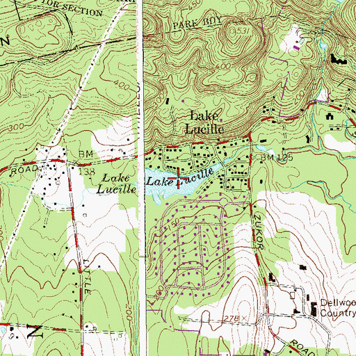 Topographic Map of Lake Lucille, NY