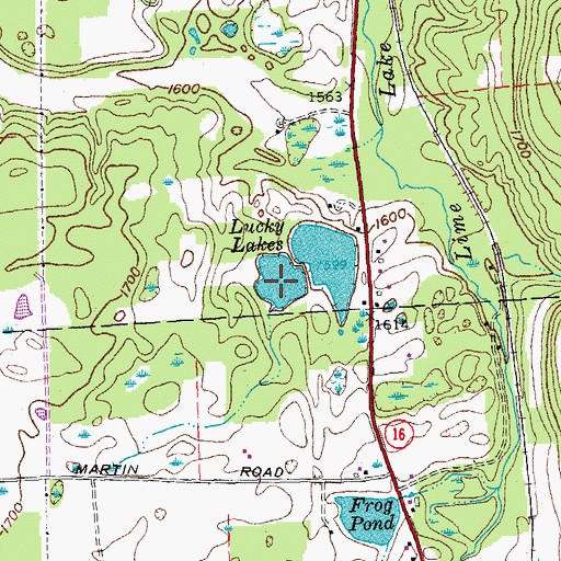 Topographic Map of Lucky Lakes, NY