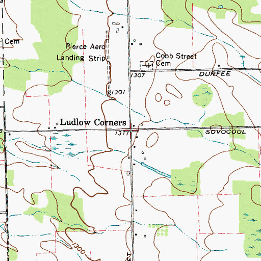 Topographic Map of Ludlow Corners, NY