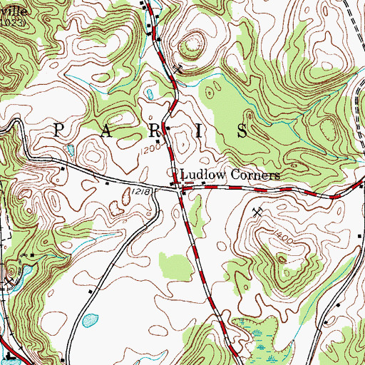 Topographic Map of Ludlow Corners, NY