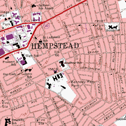 Topographic Map of Barack Obama Elementary School, NY