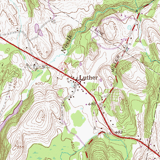 Topographic Map of Luther, NY