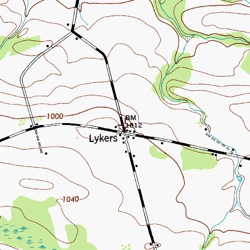 Topographic Map of Lykers, NY
